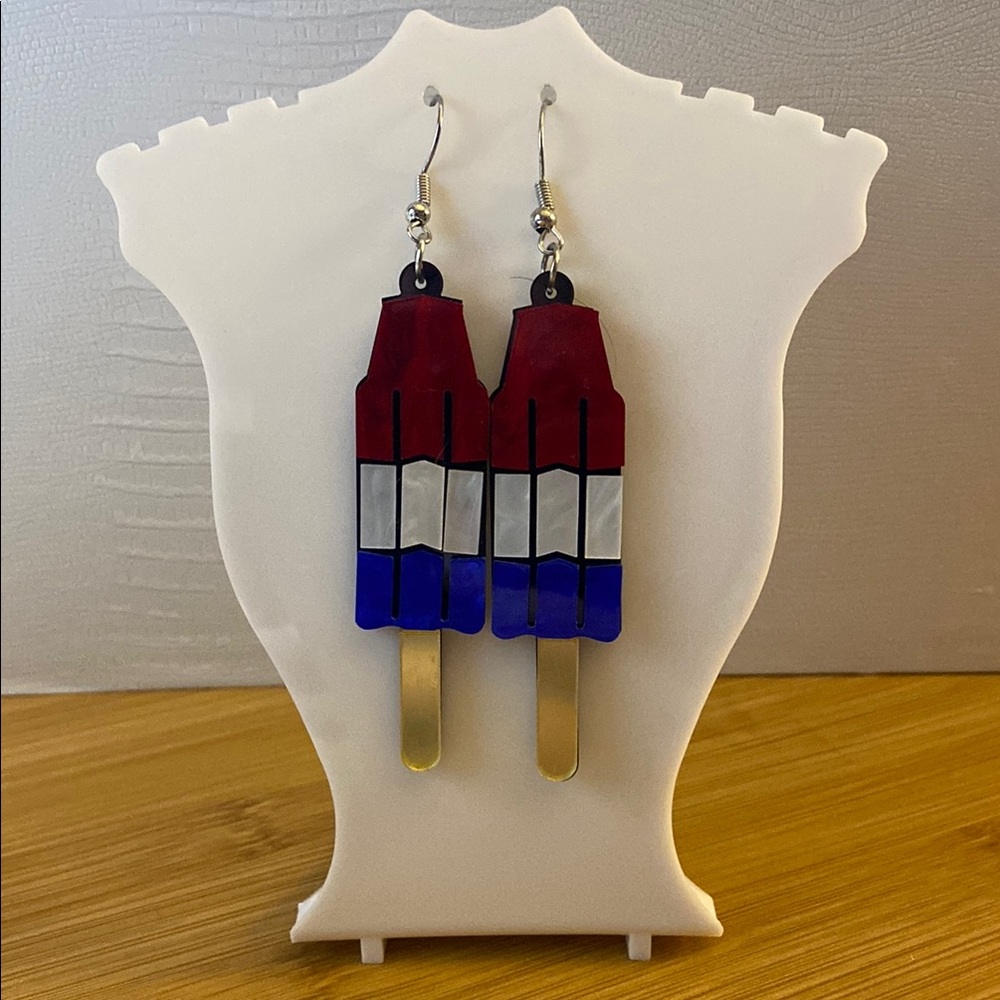 Colorful Popsicle forth of July Dangle Earrings